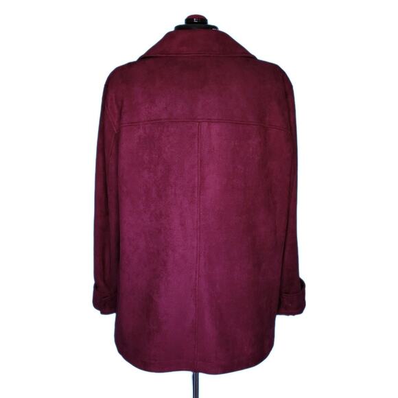 Avec Les Filles/Anthropology Racheal Suede Oversized Boxy Mulberry Red Jacket L - Picture 3 of 10